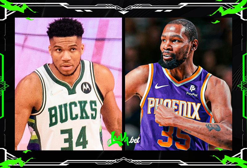 Milwaukee Bucks x Phoenix Suns (Imagem: designer Bianca Menezes / equipe: Blog do Luva)