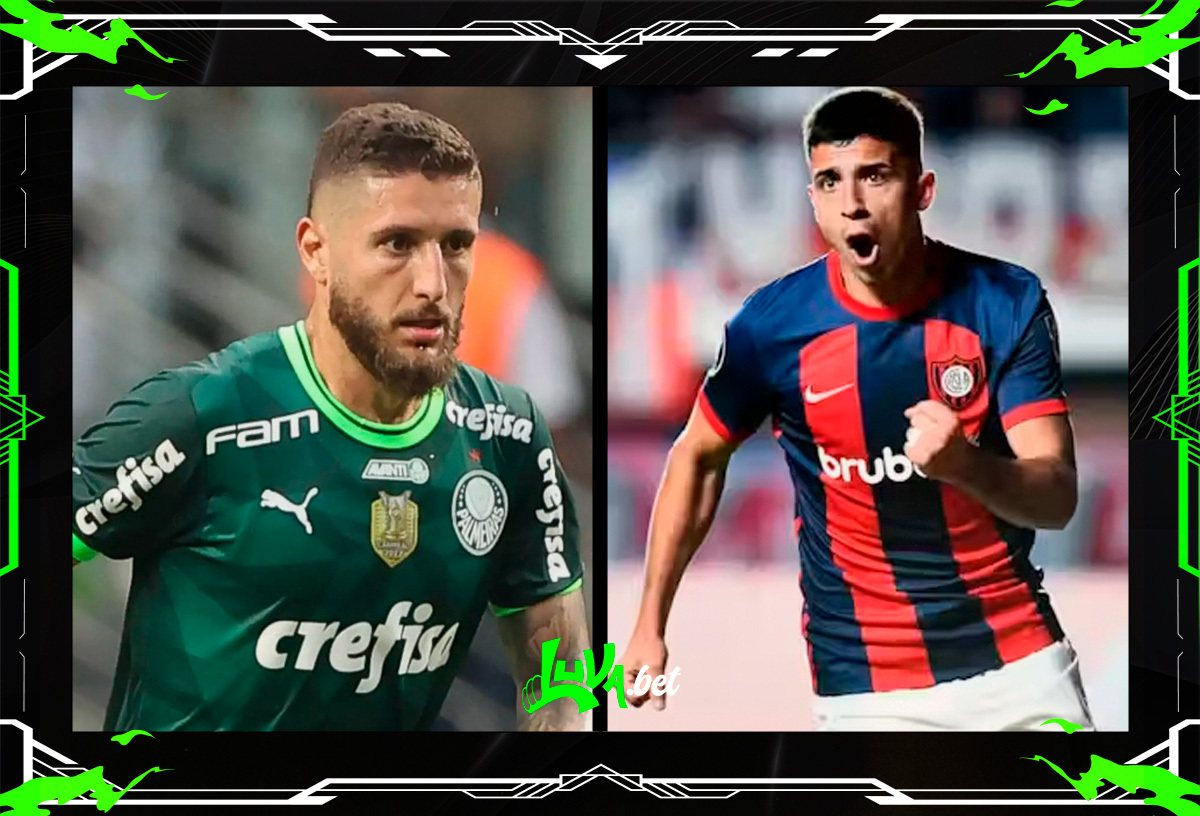 Jogadores de Palmeiras x San Lorenzo em quadro personalizado do Blog do Luva.Bet