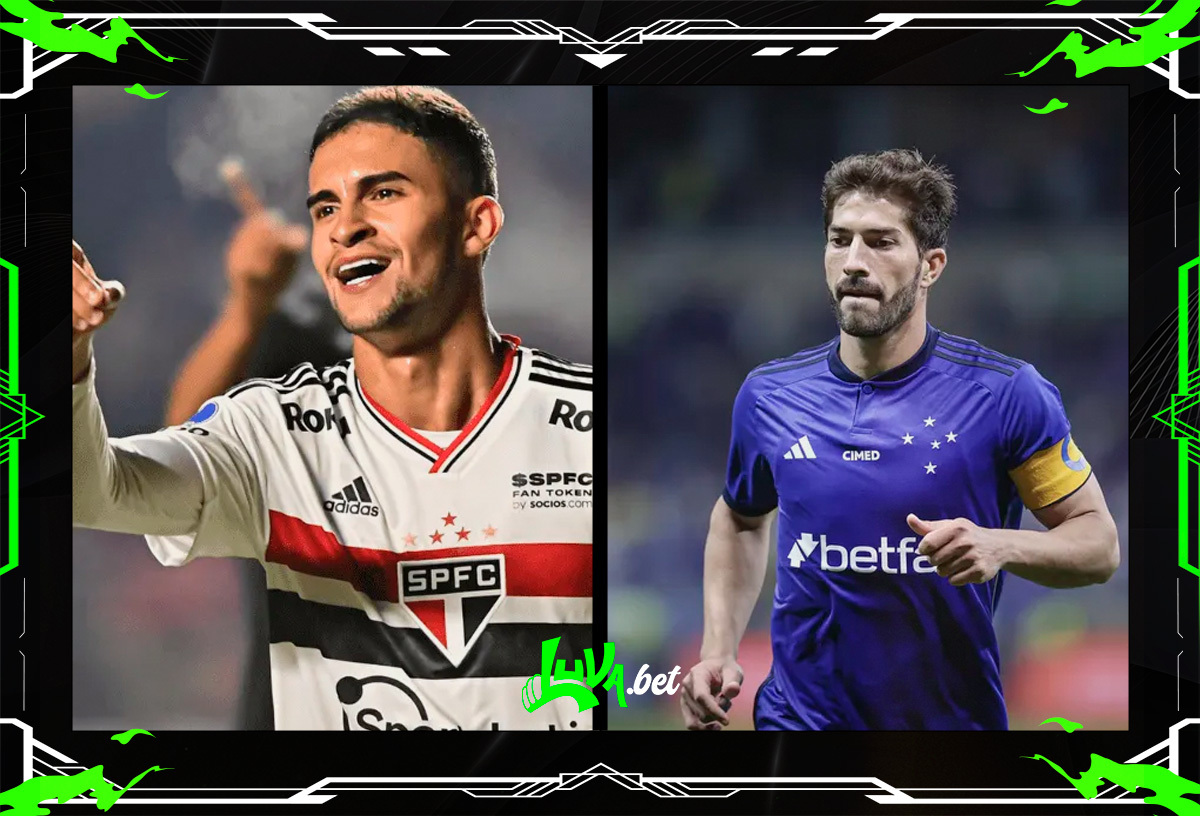 Jogadores de São Paulo x Cruzeiro em quadro personalizado do Blog do Luva.Bet