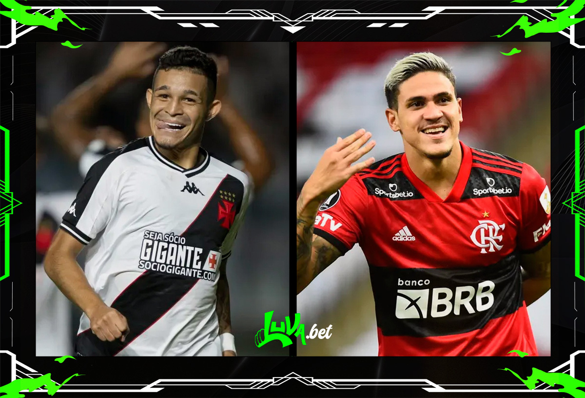 Jogadores de Vasco x Flamengo em quadro personalizado do Blog do Luva.Bet