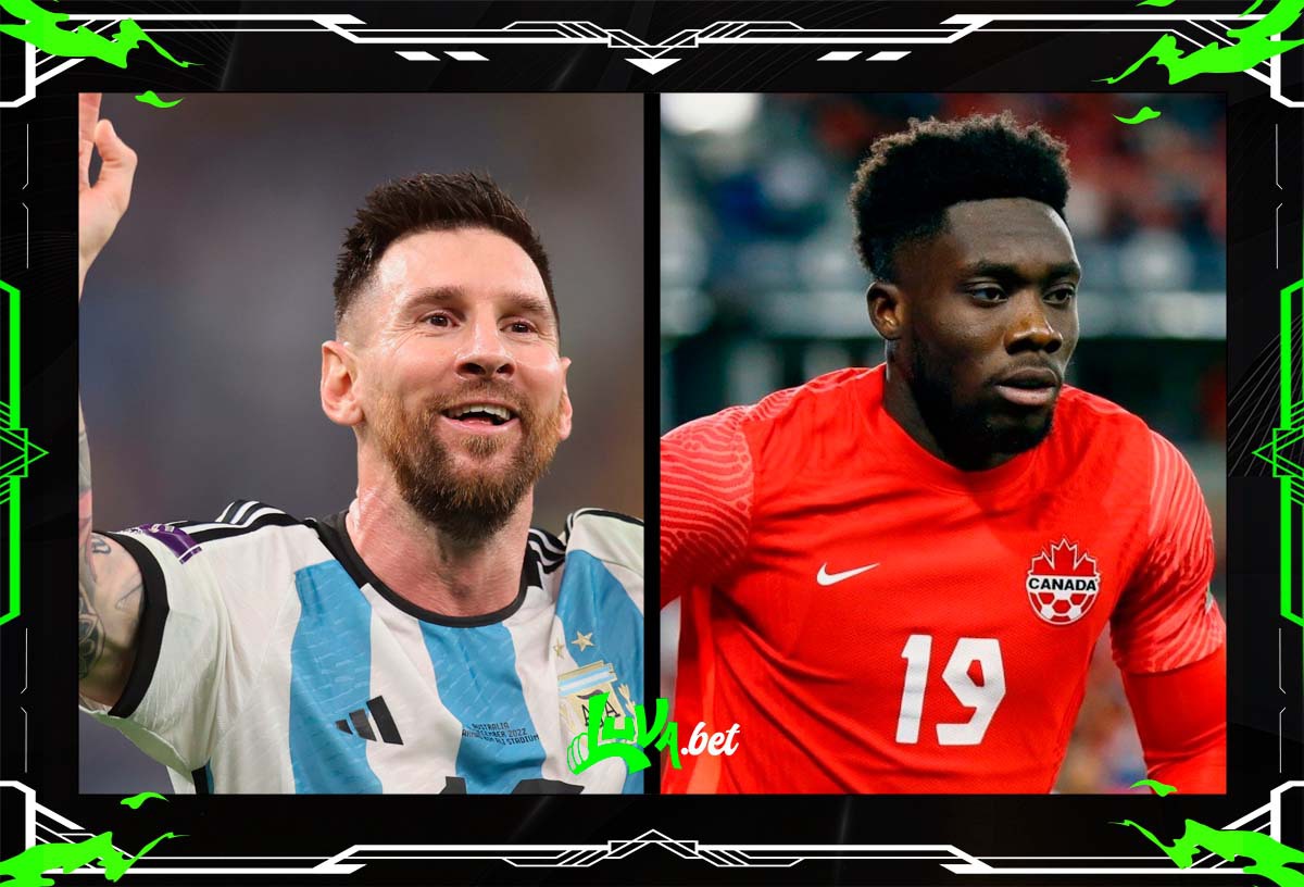 Jogadores de Argentina x Canadá em quadro personalizado do Blog do Luva.Bet