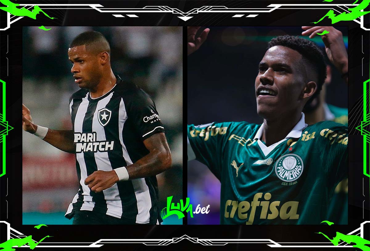 Jogadores de Botafogo x Palmeiras em quadro personalizado do Blog do Luva.Bet