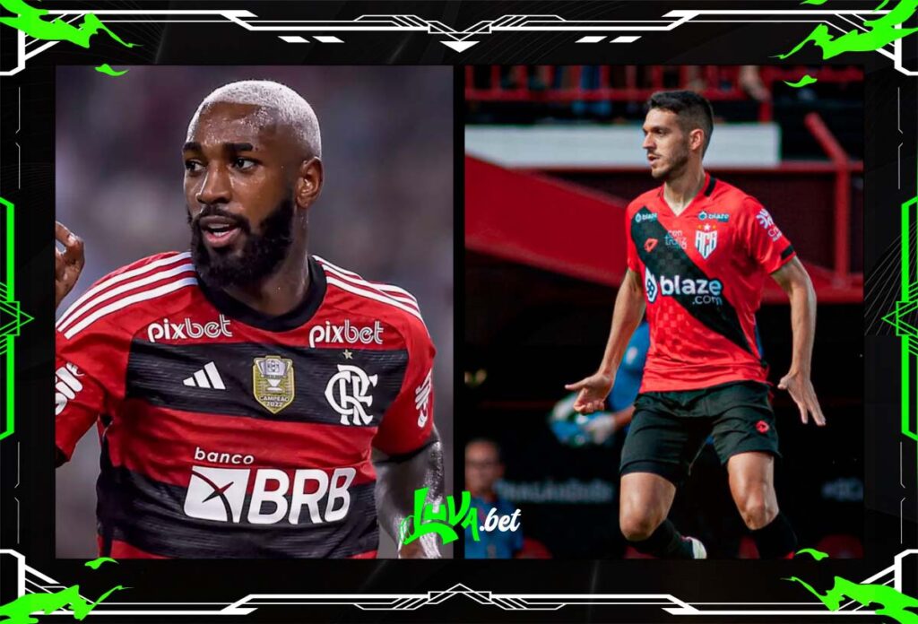 Jogadores de Flamengo x Atlético-GO em quadro personalizado do Blog do Luva.Bet