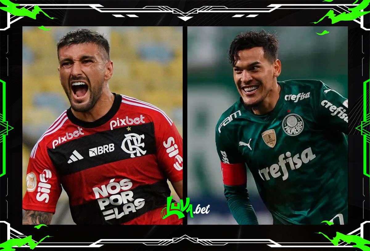 Jogadores de Flamengo x Palmeiras em quadro personalizado do F12Tips