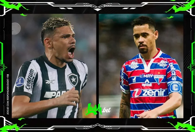 Jogadores de Botafogo x Fortaleza em quadro personalizado do Blog do Luva.Bet