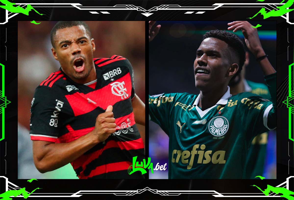 Jogadores de Flamengo x Palmeiras em quadro personalizado do Blog do Luva.Bet