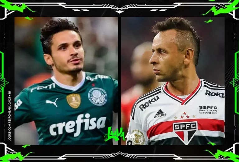 Jogadores de Palmeiras x São Paulo em quadro personalizado do Blog do Luva.Bet