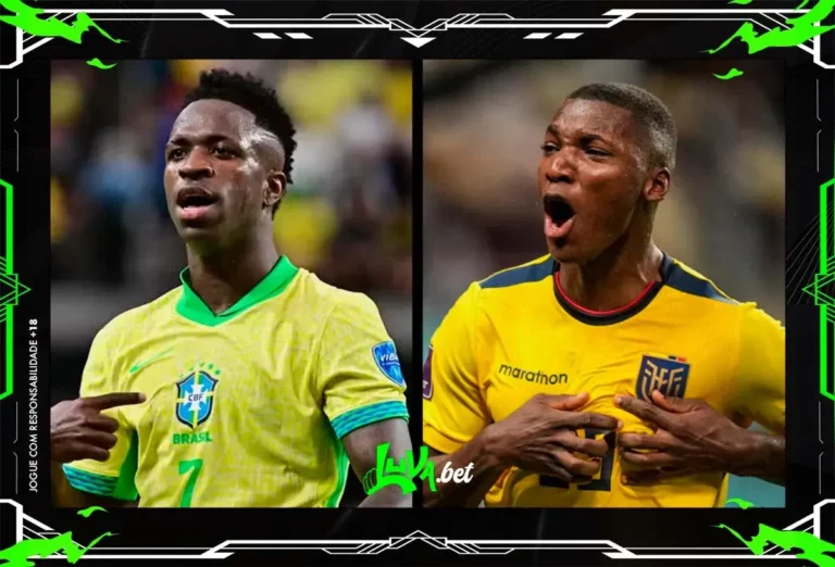 Jogadores de Brasil x Equador em quadro personalizado do Blog do Luva.Bet