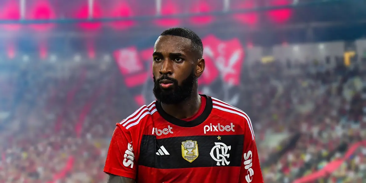 Gerson em frente aos torcedores do Flamengo